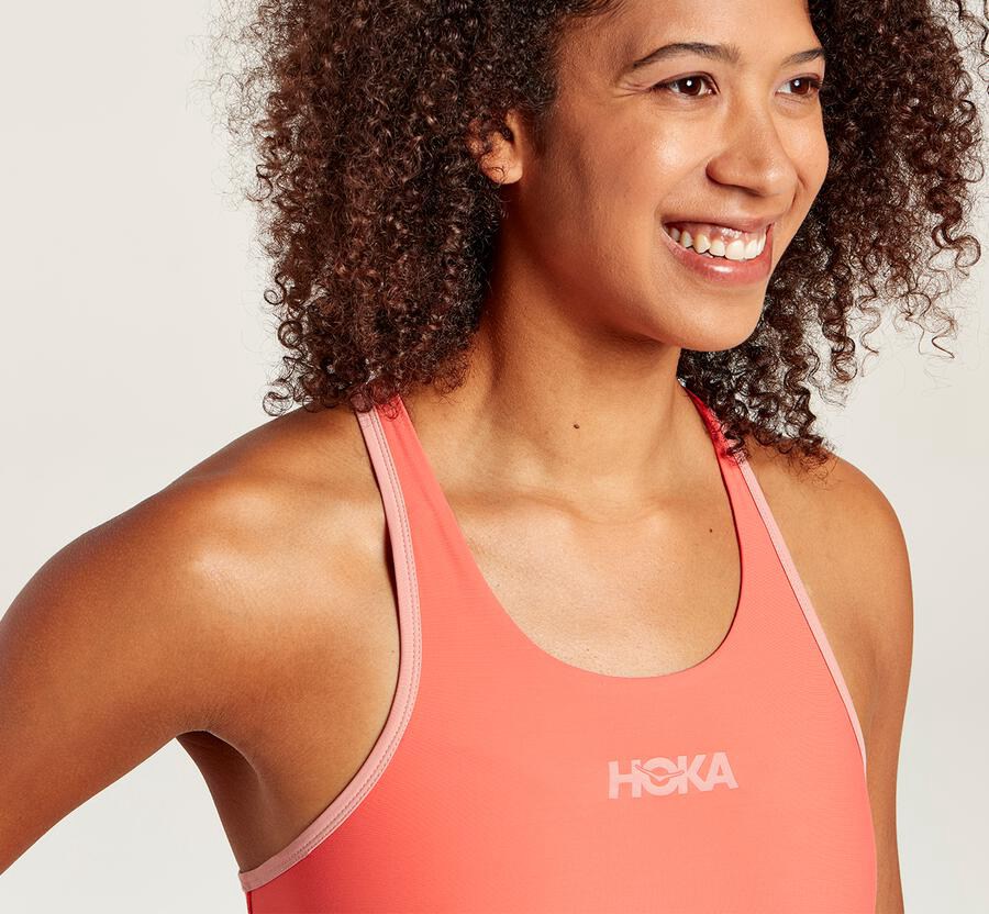 Hoka One One Womens Bra - Performance Sports - Orange - GHEL63980